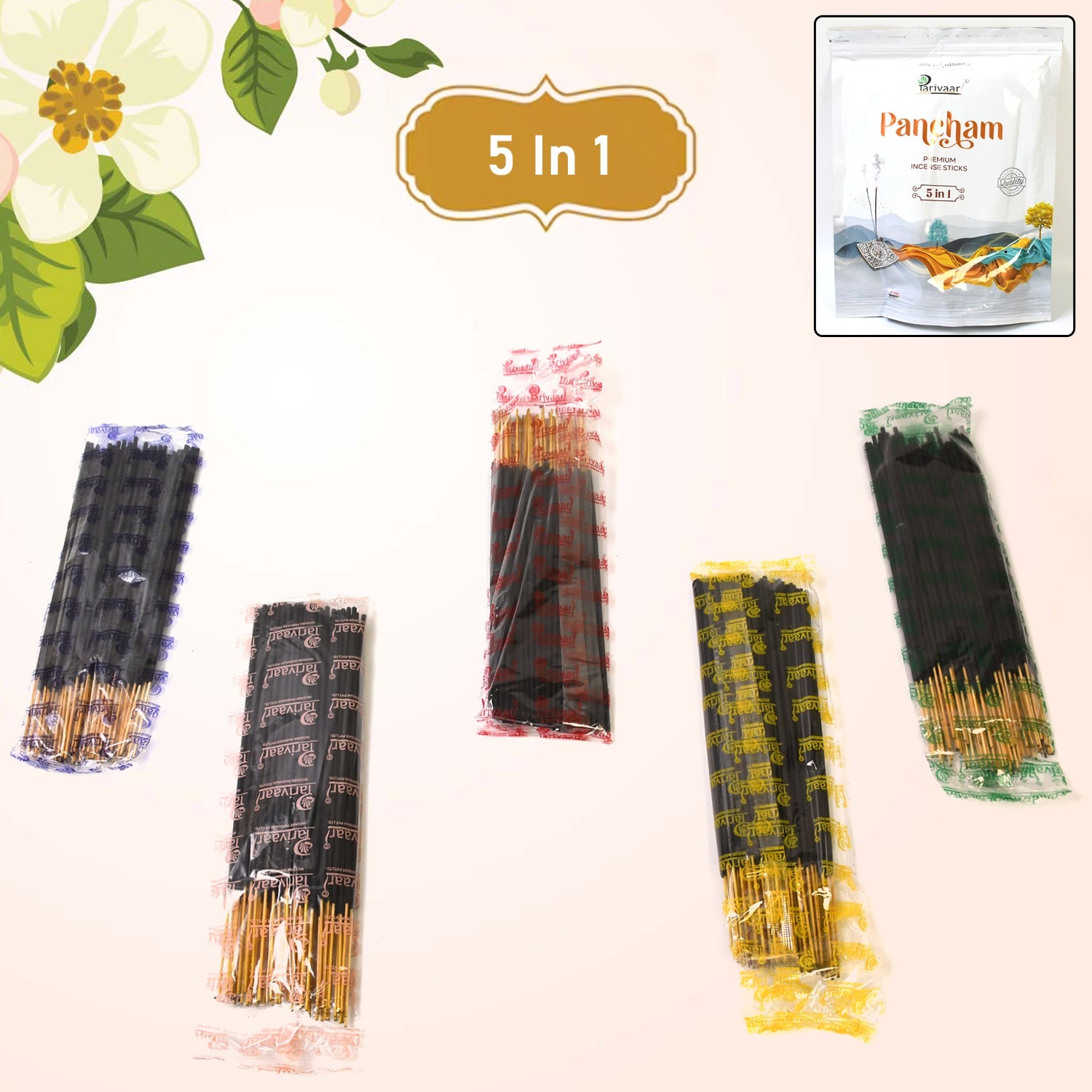 AuraBliss Pancham incense sticks package