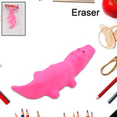 Animal design eraser colorful shapes on white background