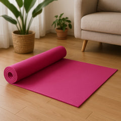 Eco-friendly yoga mat rolled up showing lightweight and portability