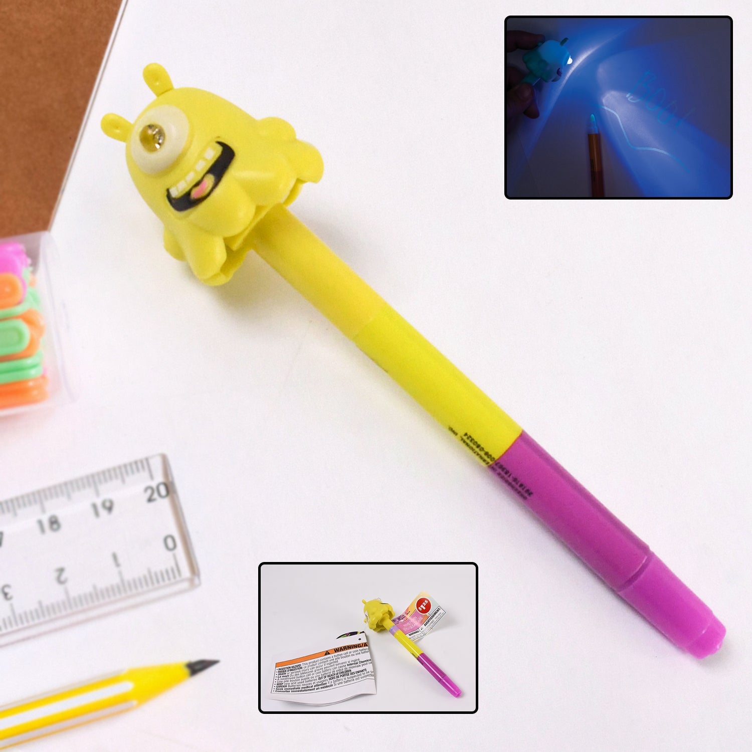 3-in-1 pen with ballpoint, marker, & LED light