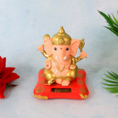 Medium Lord Ganesh Idol with solar-powered base