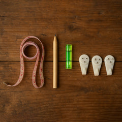 6-in-1 Wall Hanging & Measurement Tool Kit laid out
