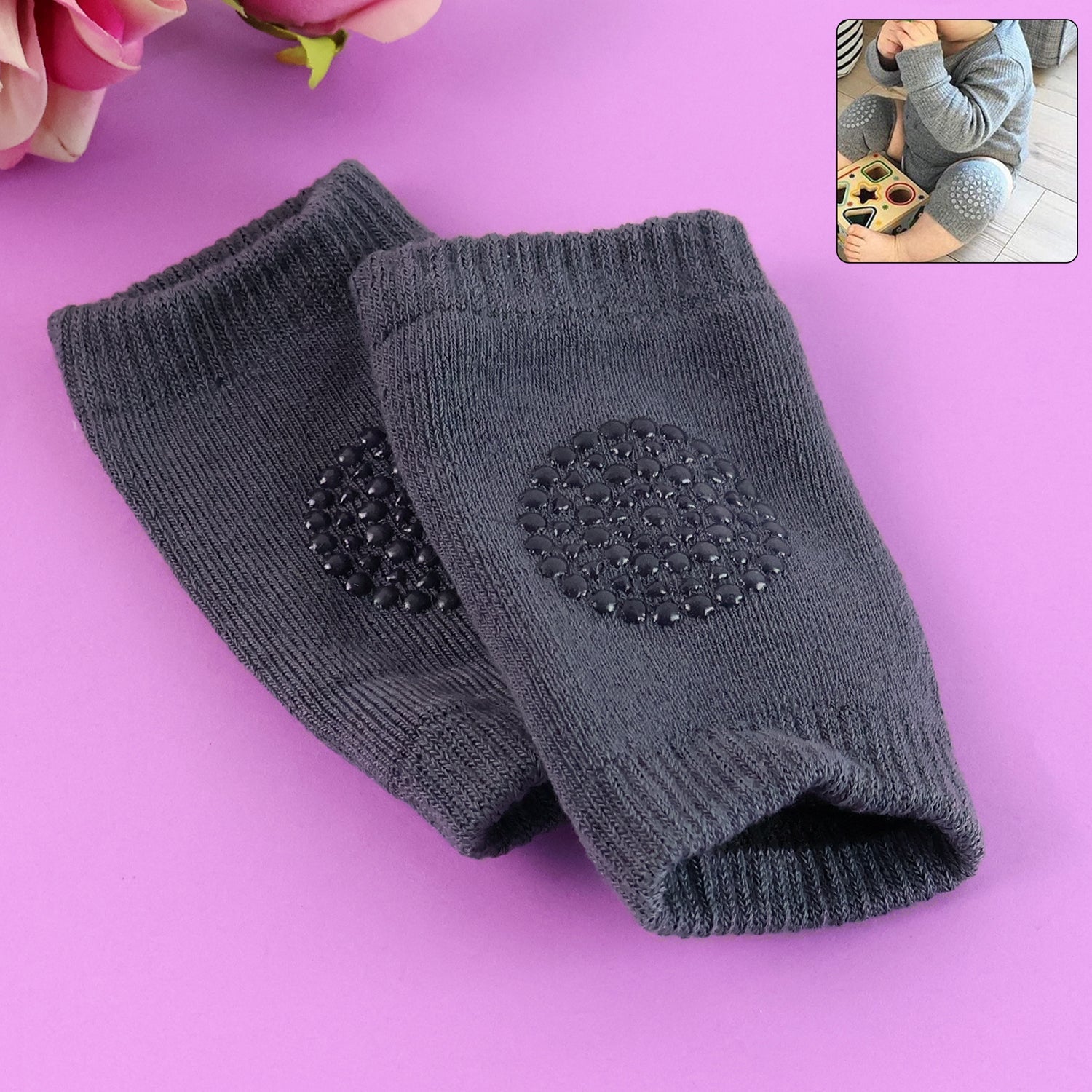 Cozy wool knit leg warmers with knee protection