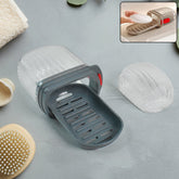 Multipurpose soap box holder with transparent dust-proof lid