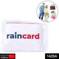 Compact raincoat card fitting in a wallet