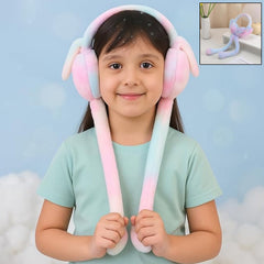 Kids soft plush winter earmuff with bunny design