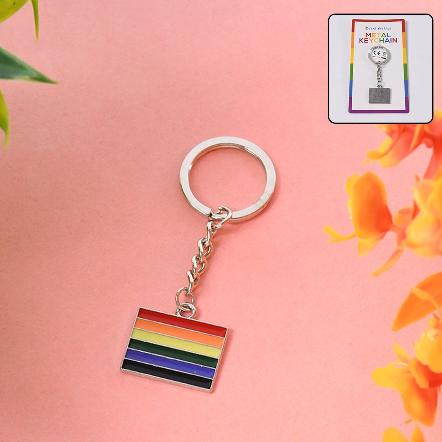 Rainbow Design Metal Keyring Key Chain