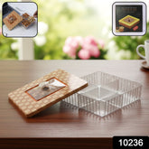 Multipurpose plastic sweet box with airtight lid and stylish woven design