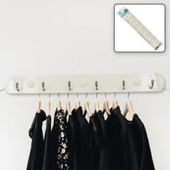 4041 Multipurpose hangers, Wall Door Hooks Rail for Hanging Clothes for Hanging Hook Rack Rail, Extra Long Coat Hanger Wall Mount for Clothes, Jacket, Hats, 6 Hook