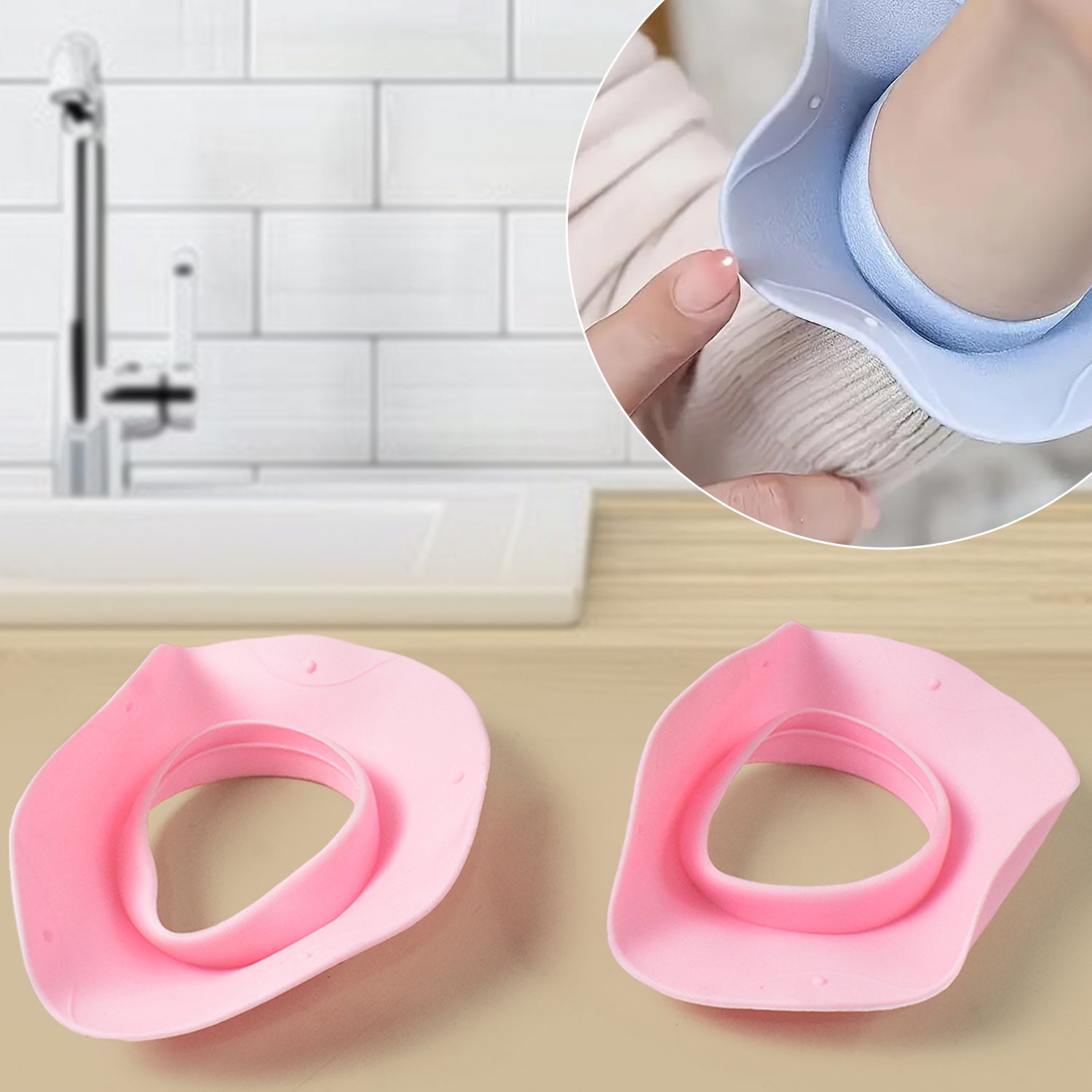 Silicone wrist bands preventing water from dripping down arms