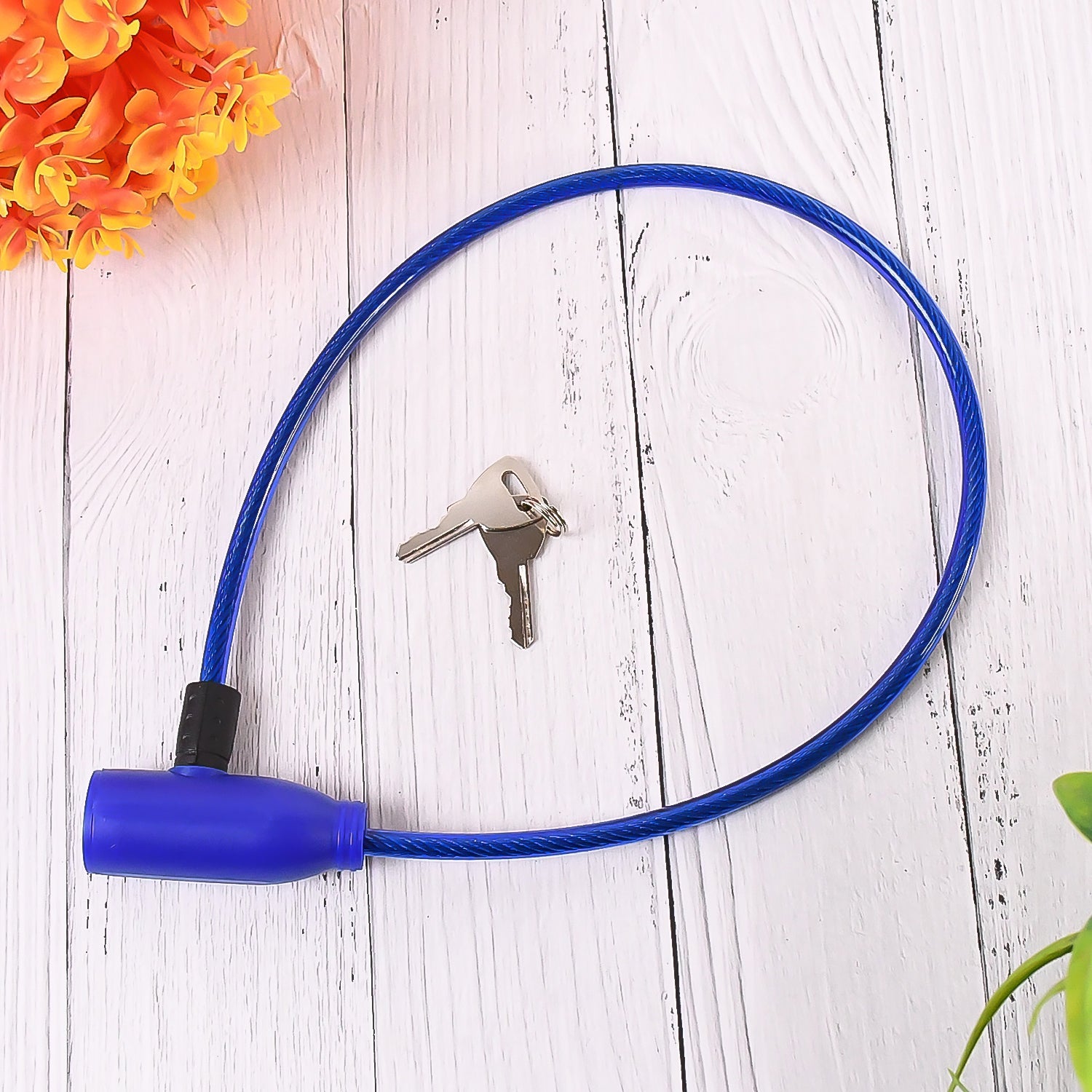 Heavy Duty Steel Cable Helmet Lock with 2 Keys