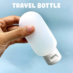 Travel tote containing multiple plastic bottles