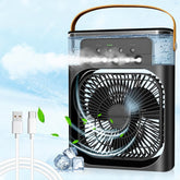Portable Air Conditioner Fan front view on desk