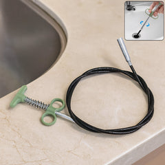 Flexible spring drain cleaning tool with ergonomic hand grip