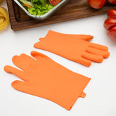 Right-hand silicone thumb knife finger protector glove in orange