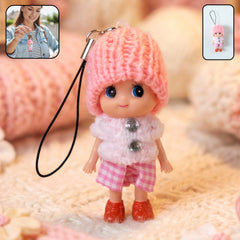 Cute Mini Doll Keychain with Knitted Cap