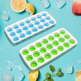 21 Cavity Up Ice Cube Trays-Easy Release, Flexible Silicone Bottom - Stackable, BPA Free, Food Grade - for Convenient Freezer Ice Making (2 Pc Set)