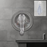 Heavy duty plastic suction cup hook attached to glass surface