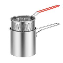 2-piece deep frying pot and strainer basket set