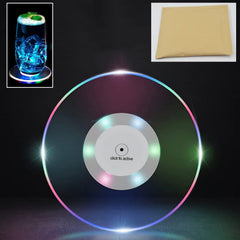 Colorful LED Cocktail Coaster illuminated on a table