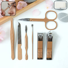 7-in-1 Premium Manicure and Pedicure Grooming Kit with compact case