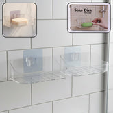 Wall-mounted transparent soap dish holders with suction cups