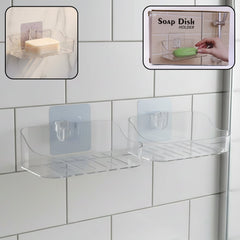 Wall-mounted transparent soap dish holders with suction cups