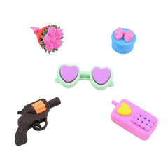 Various 3D erasers with fun designs