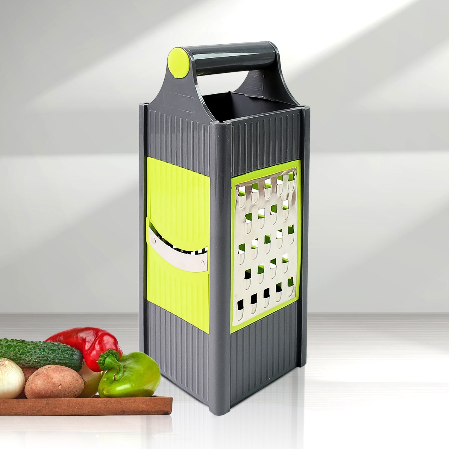 4-in-1 Vegetable and Fruit Slicer Grater with Stainless Steel Blades