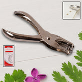 Single hole puncher tool with metal finish