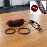 USB rechargeable bicycle LED tail light mounted on bike