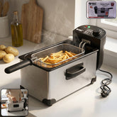Orbit 2000W Heavy Duty Deep Fryer front view with basket