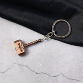 Metal Hammer Shape Keychain on white background