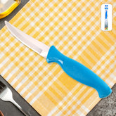 Heavy-duty stainless steel kitchen knife with ergonomic handle