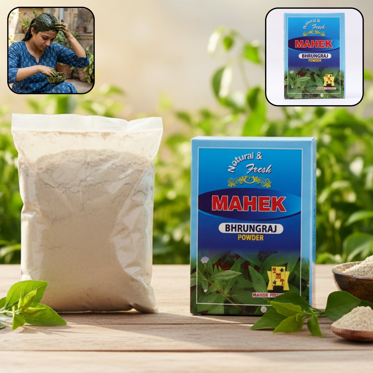 Bhringraj Powder herbal hair care packaging