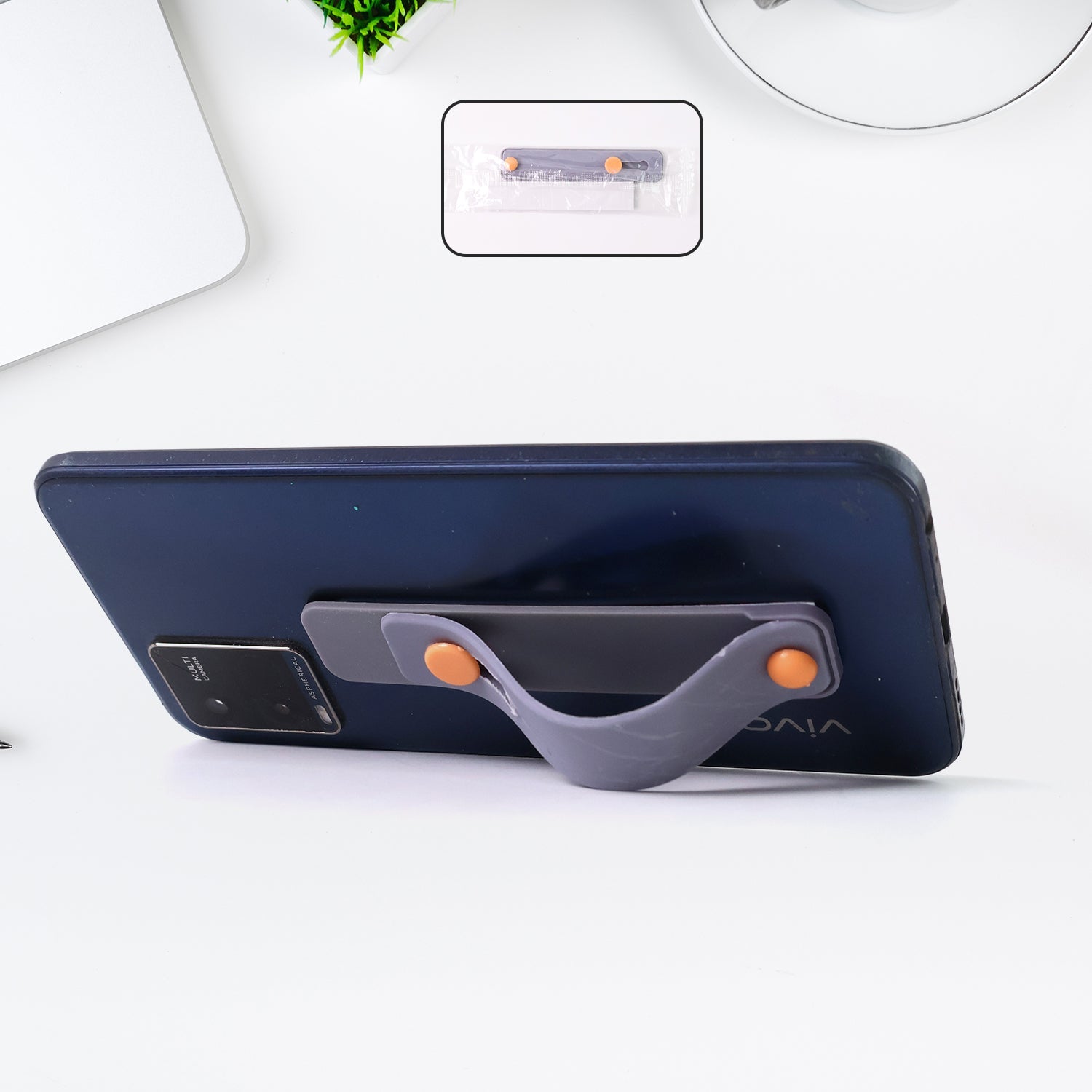 Dark Grey Silicone Phone Loop Finger Holder