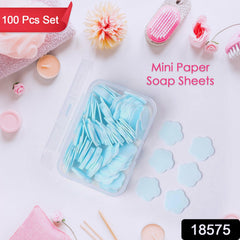 Flower-shaped soap paper sheets in various colors