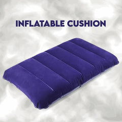 DeoDap Velvet Air Inflatable Travel Pillow Blue - key feature close-up
