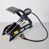 Portable dual-cylinder foot air pump for cars & bikes