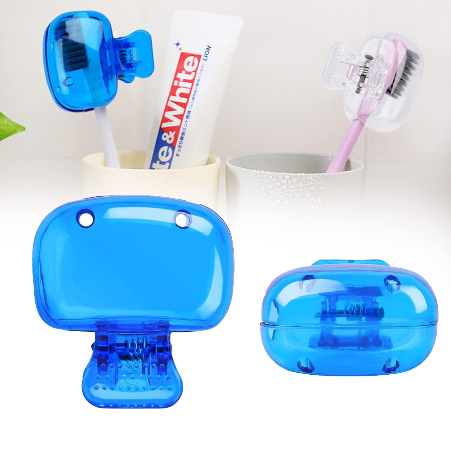 Plastic toothbrush head cover cap protecting brush