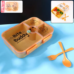 Bite Buddy 4-Compartment Lunch Box with Spoon and Fork