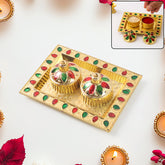 Raksha Bandhan special plastic pooja thali with kumkum holder