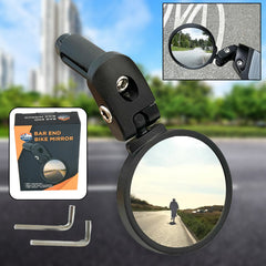 Bike mirror installed on drop handlebar