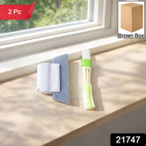 Cleaning tool set showing sponge scrubber and microfiber brush