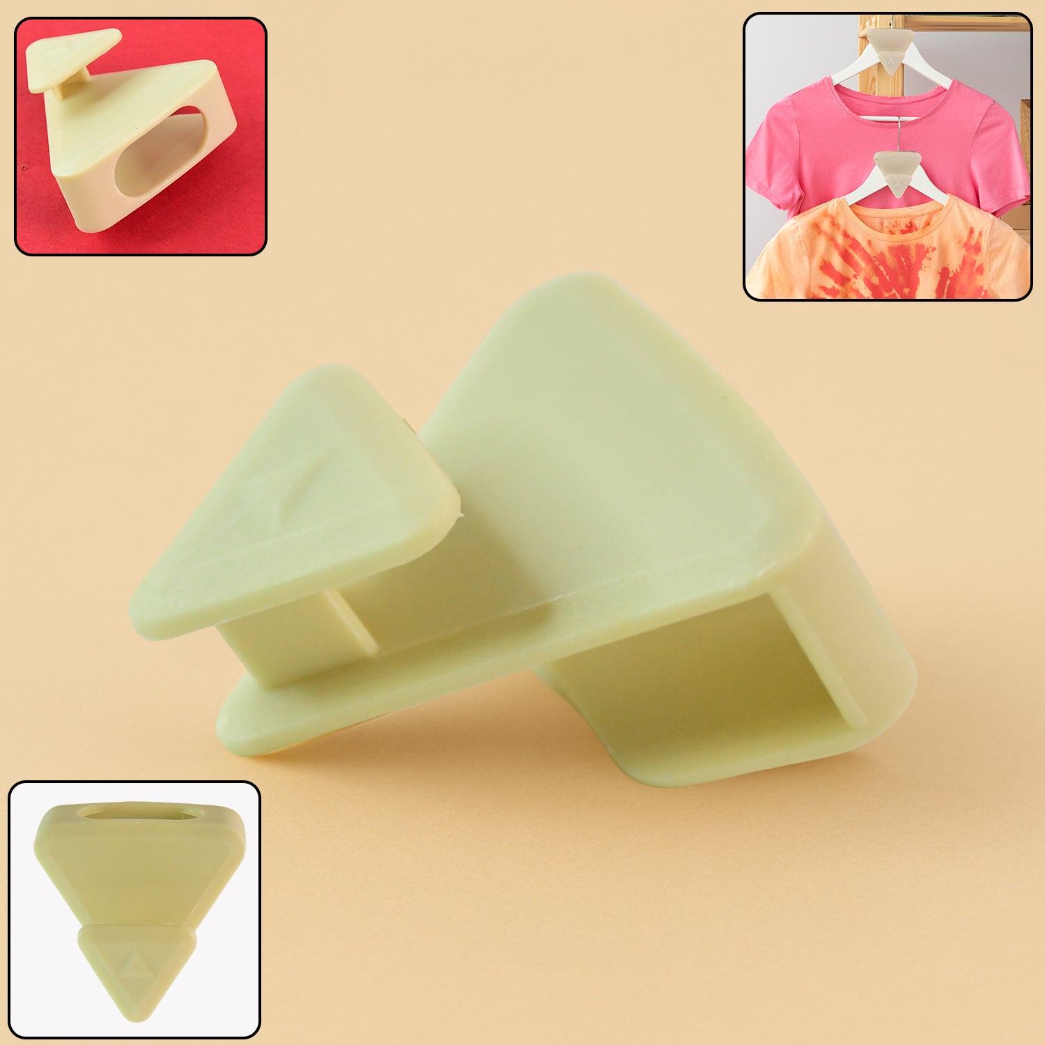 Multi-functional plastic triangle hanger connector hook with clothes