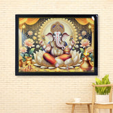 Divine Lord Ganesha Wall Painting in wooden frame