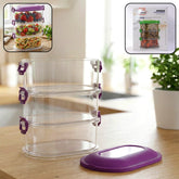 3-layer stackable airtight food storage container set