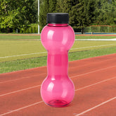 FitFuzion pink dumbbell-shaped 550ml water bottle
