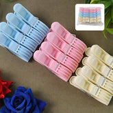 Multicolor Plastic Cloth Clips on white background