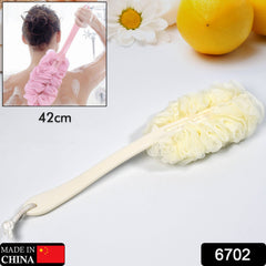 Soft nylon mesh back scrubber for gentle exfoliation